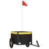 vidaXL Bike Trailer Bicycle Carrier Wagon Cart Black and Yellow 30 kg Iron
