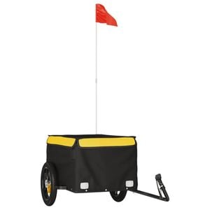 vidaXL Bike Trailer Bicycle Carrier Wagon Cart Black and Yellow 30 kg Iron