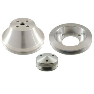 Cal Custom V Groove Aluminium Pulley Set (set A), Suits Ford Windsor 1965-69