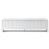 HOMFURN 180cm Fluted TV Unit with Rounded Edges White