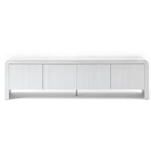 HOMFURN 180cm Fluted TV Unit with Rounded Edges White