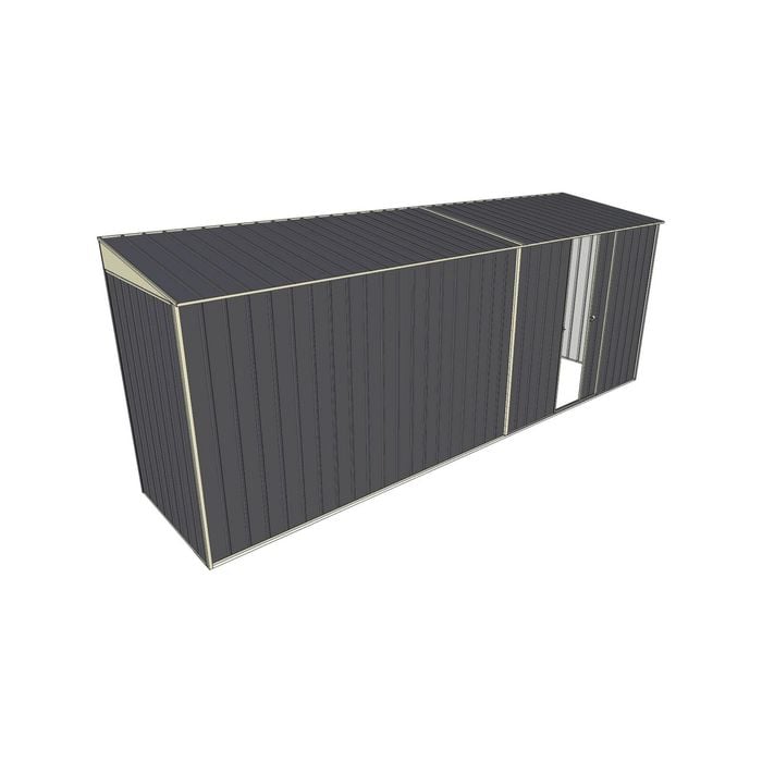 Build-A-Shed 1.2 x 5.2 x 2.0m Skillion Single Sliding Side Door Shed - Grey