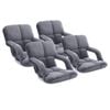 SOGA 4 Pack Adjustable Foldable Floor Recliner Chairs with Armrests Grey