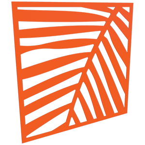 ProtectorAl 300-1200 x 300-1200mm Orange / Gloss White Palm Unframed Composite Deco Panel
