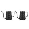 2PK Coffee Culture Stainless Steel Dia Embossed 600ml Goose Neck Jug Matt Blk