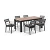 Outdoor Balmoral 1.8M Teak Top Aluminium Table & 6 Capri Dining Chairs