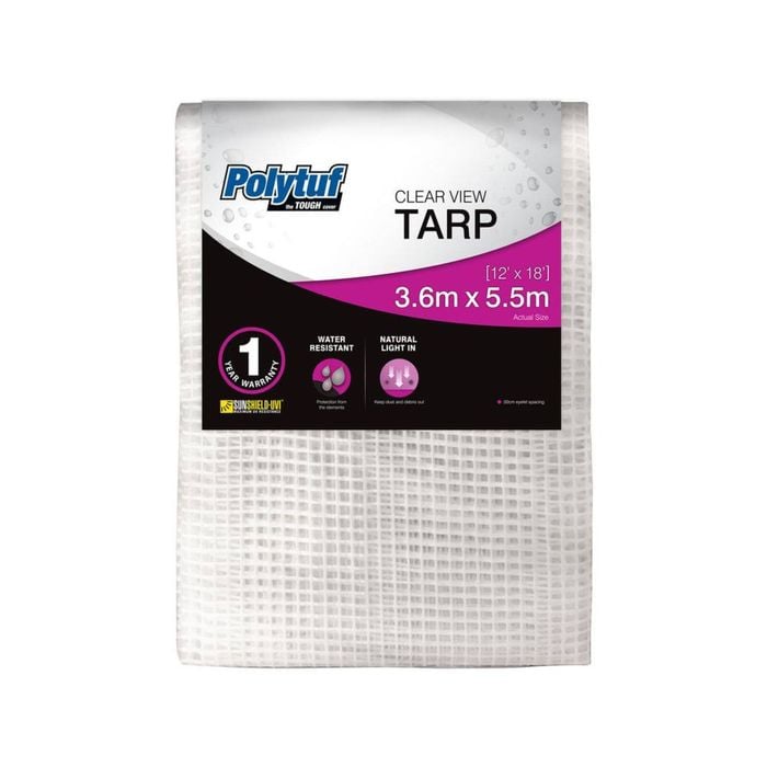 Polytuf 3.6 x 5.5m Clear View Tarpaulin