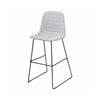 Olg Sofia Bar Stool Black Sled Base Greymist Fabric Upholstered Seat