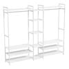 Milano Décor Multifunctional Bamboo Clothes Rack Storage Stand Organiser White