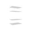 Lugna White 4 Shelf Insert Kit - Fits 900 x 580mm Cabinet Shell
