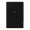 HPM Linea 2 Gang Light Switch Black