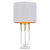 Telbix Negas Industrial Table Desk Lamp Light Metal Fabric White Antique Gold
