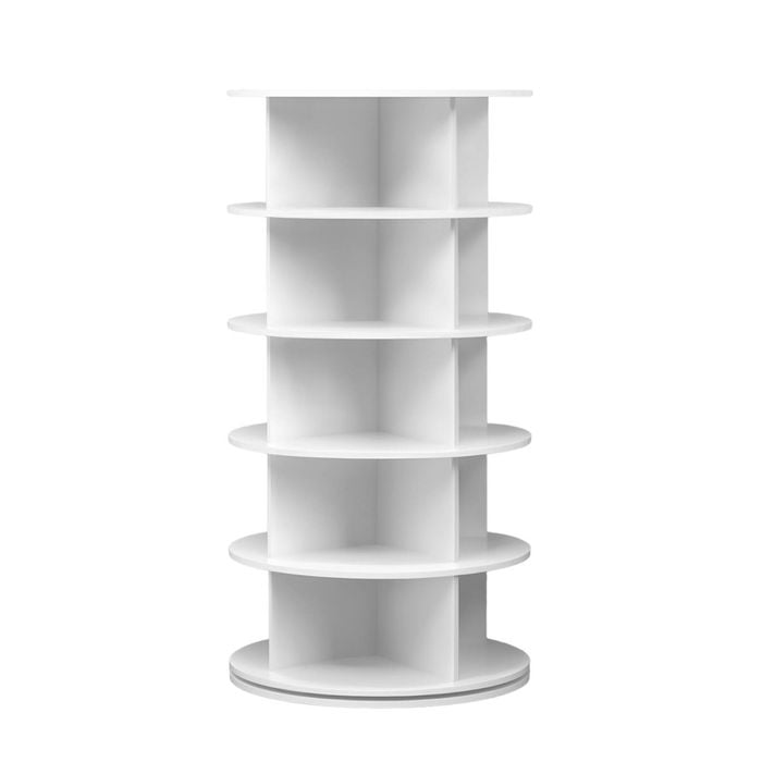 Lauft 5 Tier 360 Swivel Rotating Shoe Rack Tower Book Storage Display Stand
