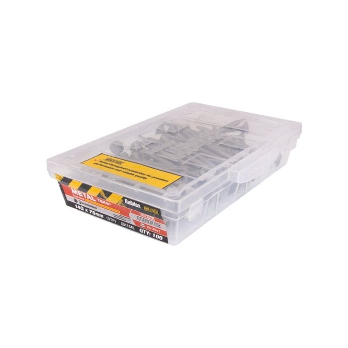 Buildex 14g x 75mm Zinc Alloy Bugle Batten Tek Screw - Box Of 100