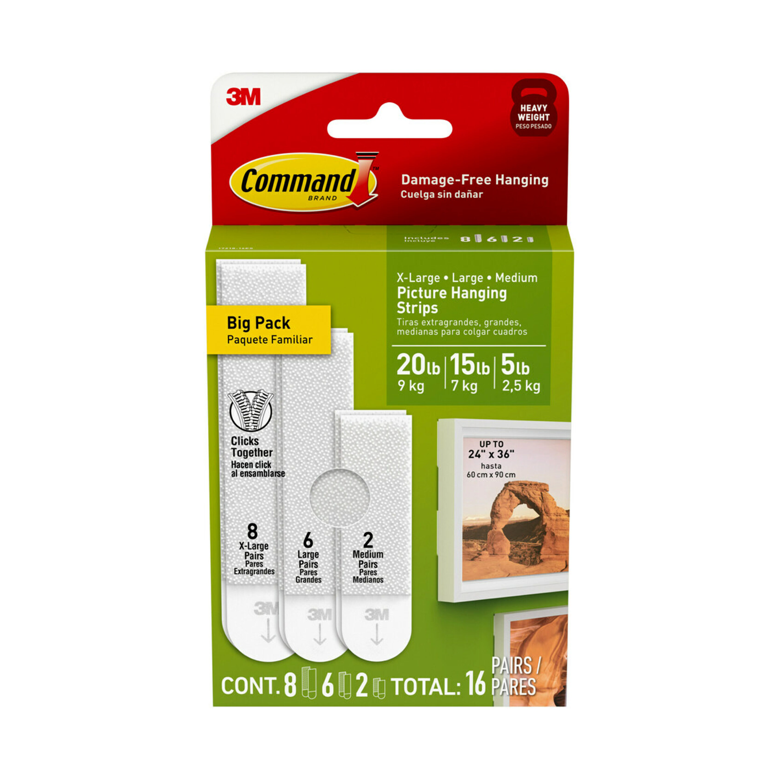 Command Large and Medium Picture Hanging Strips Mega-Pack, 28-Pairs: 12-Medium,