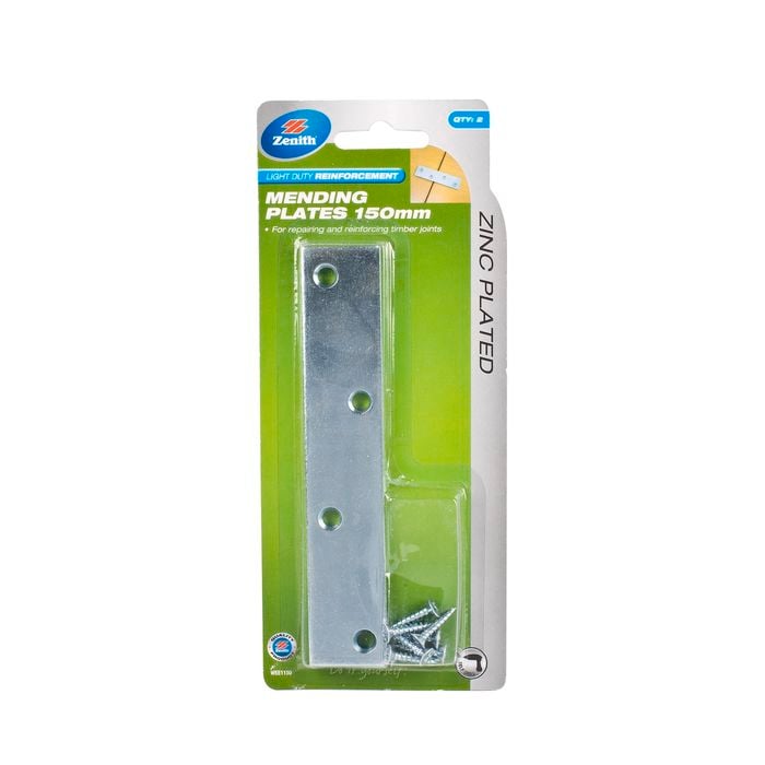 Zenith 150mm Zinc Plated Mending Plates - 2 Pack