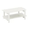 Costway 2-tier Rectangular Coffee Table Cocktail Table W/shelf White