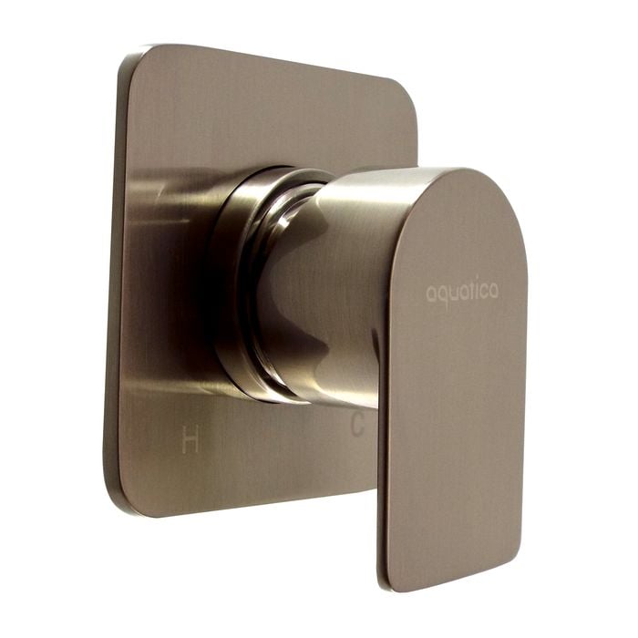 Aquatica Metalique Brushed Nickel Square Shower Mixer