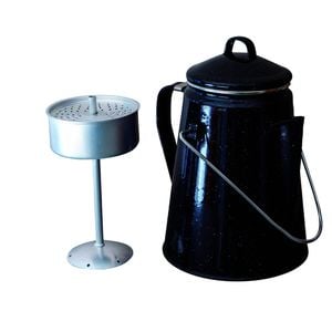 Wildtrak Premium Enamel 2l/25cm Coffee Pot Boiler Outdoor Camping Cookware Black