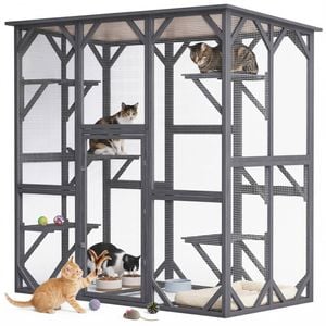 Advwin Walk In Wooden Cat Cage Bird Cage Cat Condo House