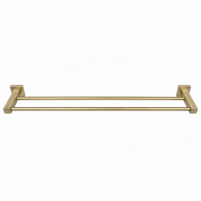 Barelli Piazza Double Towel Bar 60cm Brushed Gold