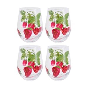 4pk Lvd Decorative Strawberry Field Water Glass Barware/drinkware 10x8.5x8.5cm