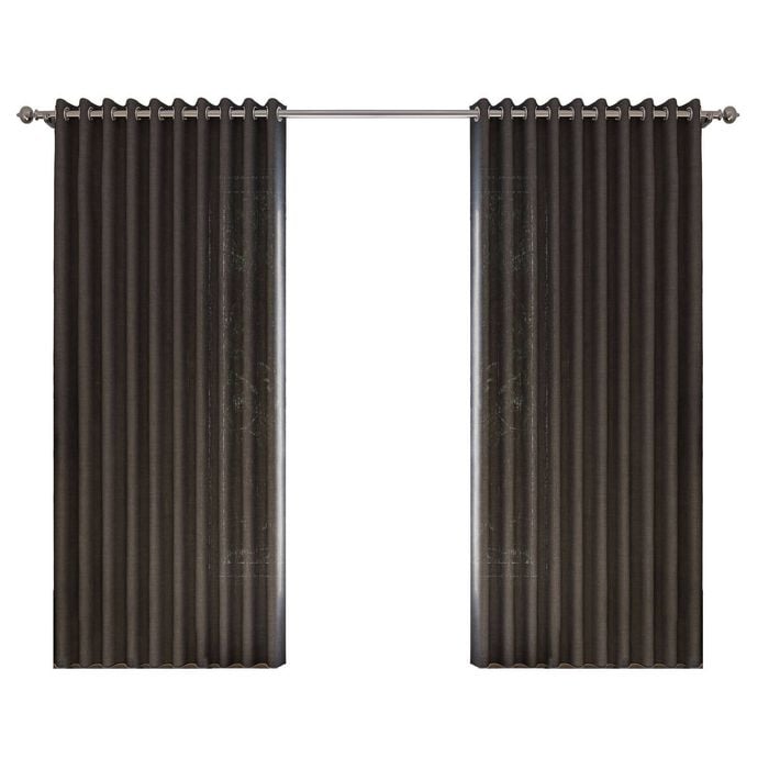 Mollers 1400 x 2500mm Charcoal Hyland Room Darkening Eyelet Curtain