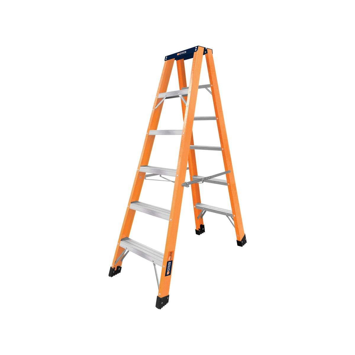 CITECO 1.8m 150kg Industrial Double Sided Fibreglass Ladder - Bunnings ...