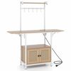 Costway 4-tier Bakers Rack Cabinet Power Outlet Drop Leaf Natural