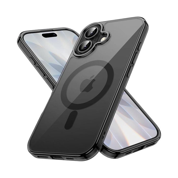 For Apple iPhone 17 (6.3") Black Crystal Case Compatible with MagSafe