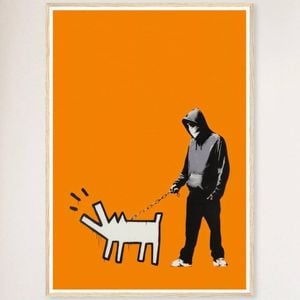 Galrie Banksy Choose Your Weapon Dark Orange Poster Print 2010 - Edgy Art Collection, Wood Frame, A3 30 x 42cm (12 x 16inch)