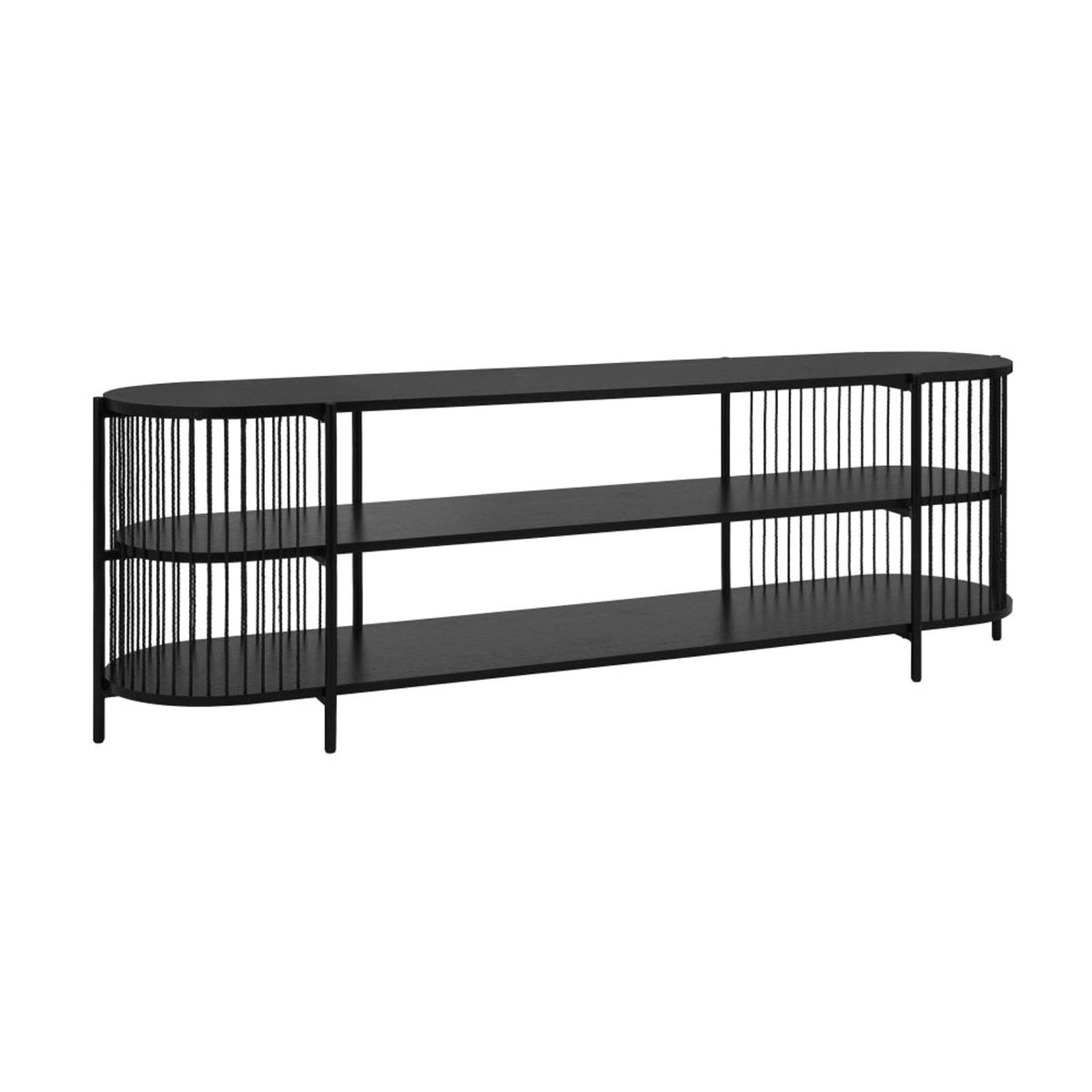 Design Square Connel 3Tier Wooden Open Shelves TV Stand