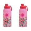 2PK Annabel Trends Watermate 950ml Stainless Steel Bottle Flower Patch