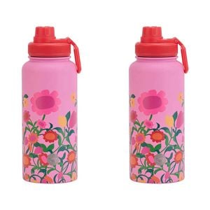 2PK Annabel Trends Watermate 950ml Stainless Steel Bottle Flower Patch