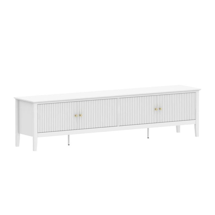 Zara Fluted 4 Door Entertainment Unit 200cm - White