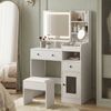 Oikiture Dressing Table Stool Set Vanity Mirror Desk White