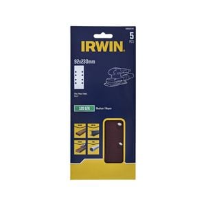 IRWIN 1/3 92 x 230mm 120 Grit Sanding Sheets - 5 Pack