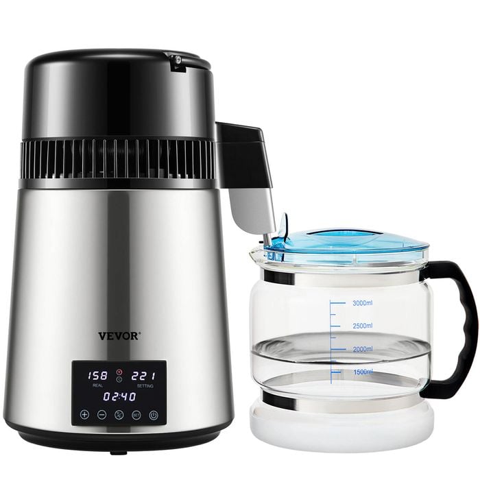 Vevor 4L Water Distiller Silver with Timing Dual-Temp