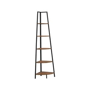 IHOMDEC 5 Tier A-Shaped Industrial Style Corner Shelves Bookcase Retro Brown