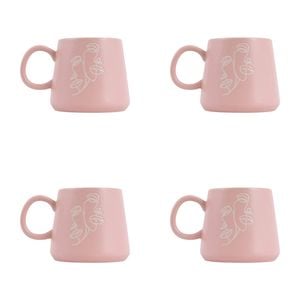 4PK Splosh Heartfelt Best Friends 440ml Stoneware Mug Coffee/Tea Cup - Pink