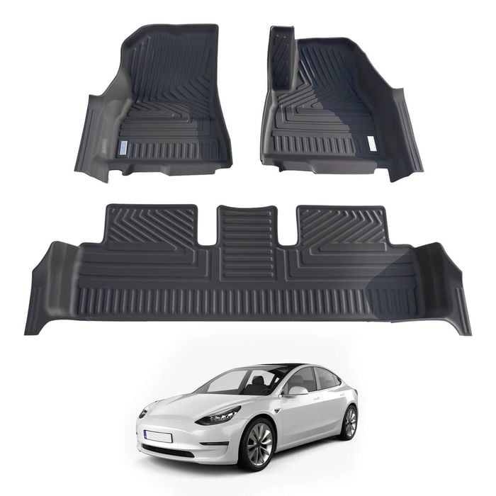 AUSGO Car Floor Mats for Tesla Model 3 2019-2023 All-Weather Floor Liners