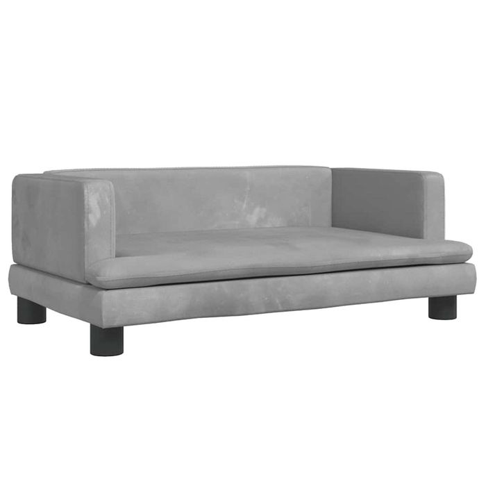 vidaXL Dog Bed Light Grey 80x45x30 cm Velvet