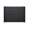 Foret Bed Head Double Size Headboard Bedhead Frame Base Stud Tufted Fabric Black
