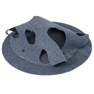 Costway Interactive Foldable Cat Tunnel 100cm Round Large Enrichment Play Felt Mat-Grey