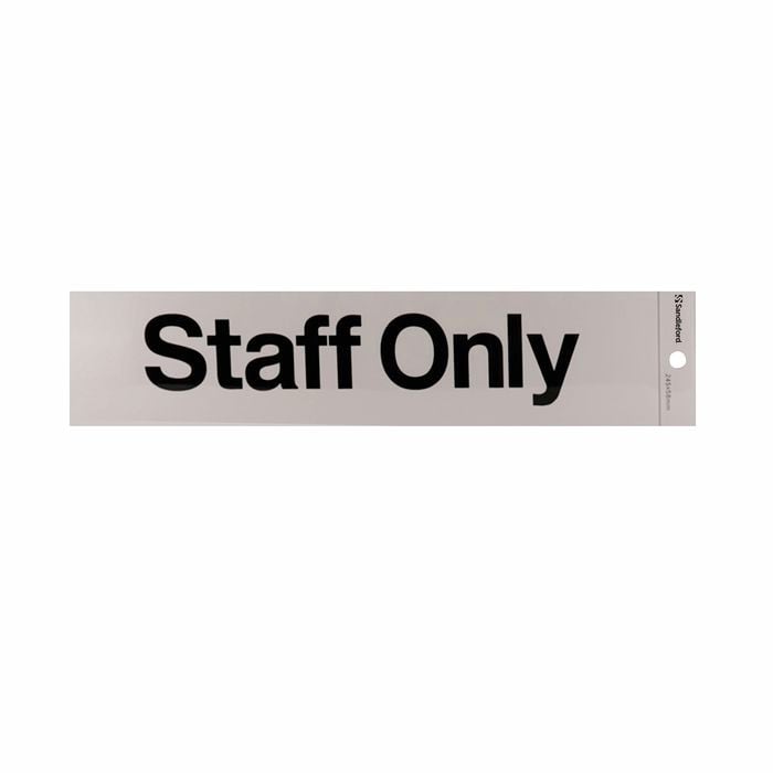 Sandleford 245 x 58mm Staff Only Silver Self Adhesive Sign