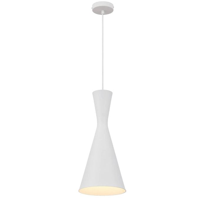 Telbix Flero Modern Pendant Hanging Lamp Light Aluminium White Brushed