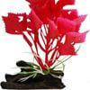 Aqua One Red Varigated Hygrophila W/Log Base Plastic Plant  - Small (28181)