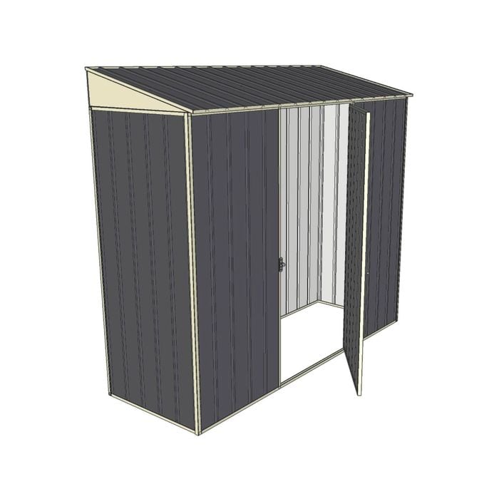 Build-a-Shed 2.3 x 0.8 x 2m Single Hinge Door Narrow Shed - Grey