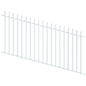 ProtectorAl 1201 - 2400 x 1200mm Pearl White Raked 16-30º Batten Pool Fence Panel