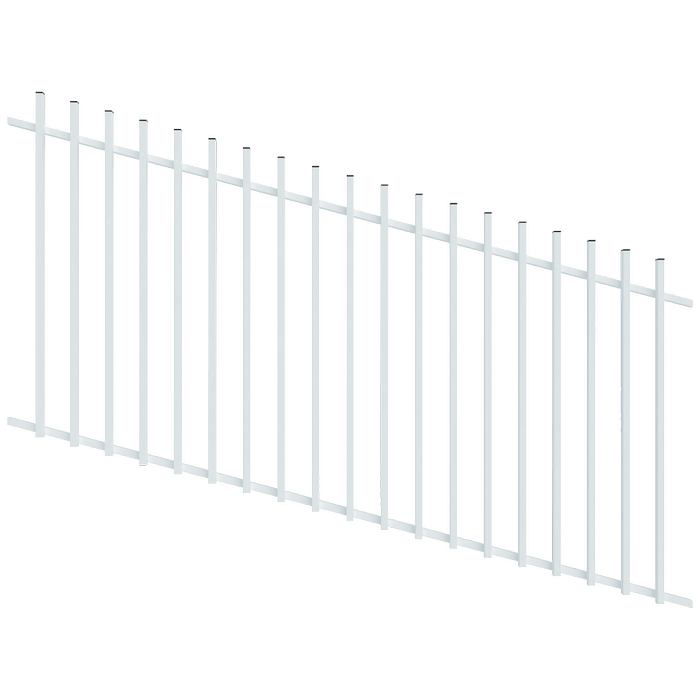 ProtectorAl 1201 - 2400 x 1200mm Pearl White Raked 16-30º Batten Pool Fence Panel